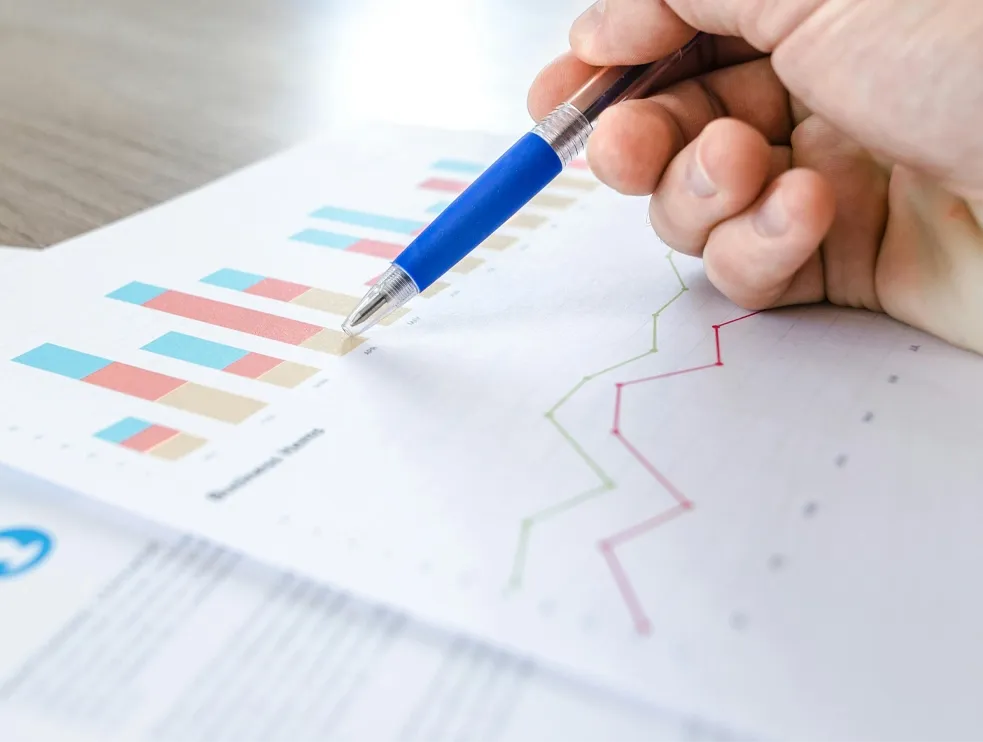 A man reviewing some business stadistics
