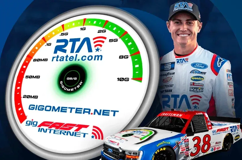 RTA Unveils GIGOMETER™: A Revolutionary Gigabit Internet Speed Tester, Debuts at Darlington Raceway