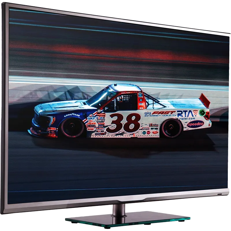 A NASCAR Race being played on TV with gigFAST TV for Wholesale